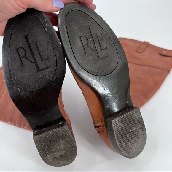 Ralph Lauren Brown Leather hall Riding Boot size 7.5 b Jenessa - Picture 4 of 15